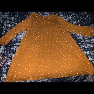 Yellow dress with white polka dots